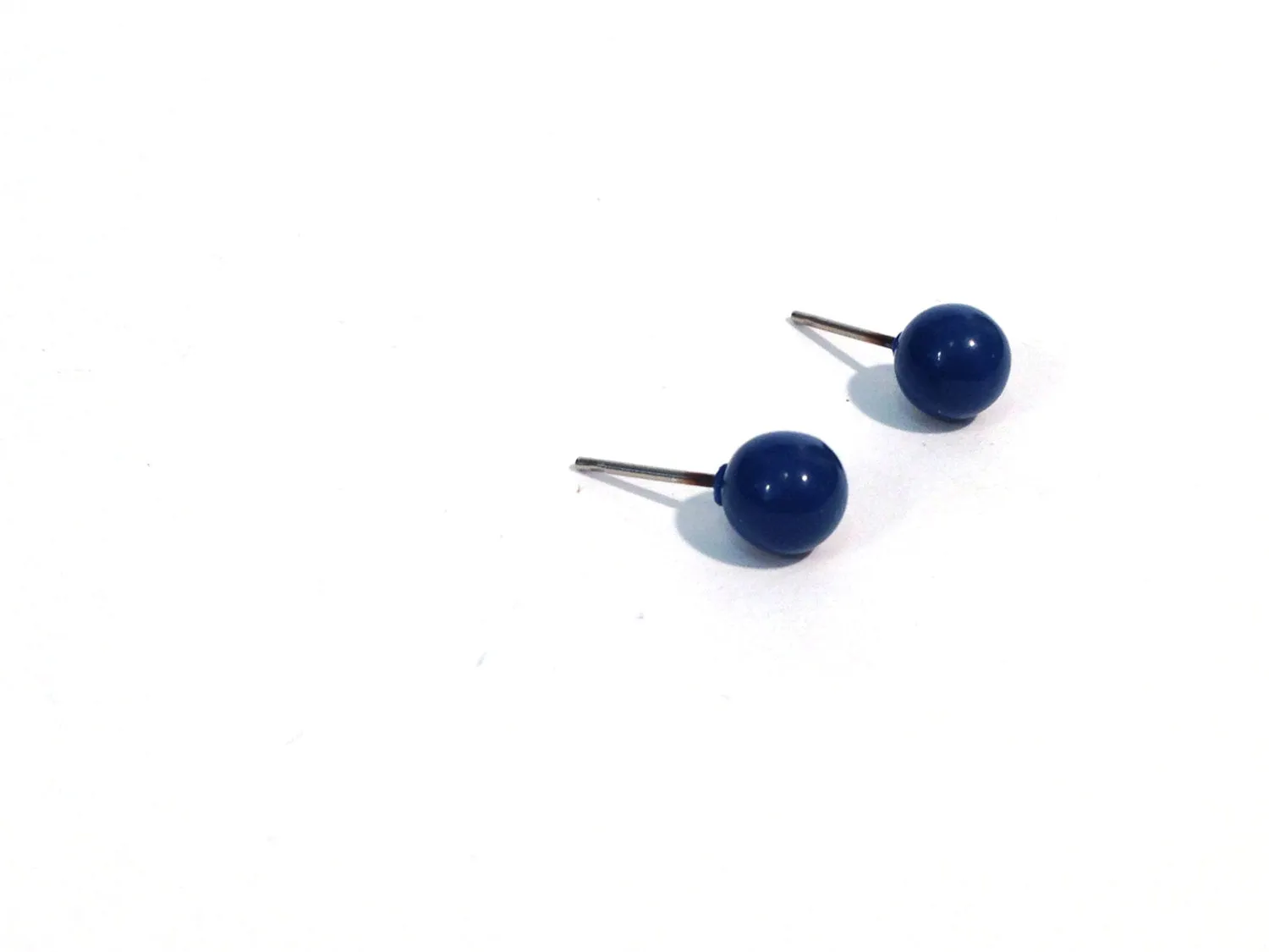 Tiny Blue Studs | Blue Stud Earrings | Aqua Blue Mini Dotties - lucite post stud earrings