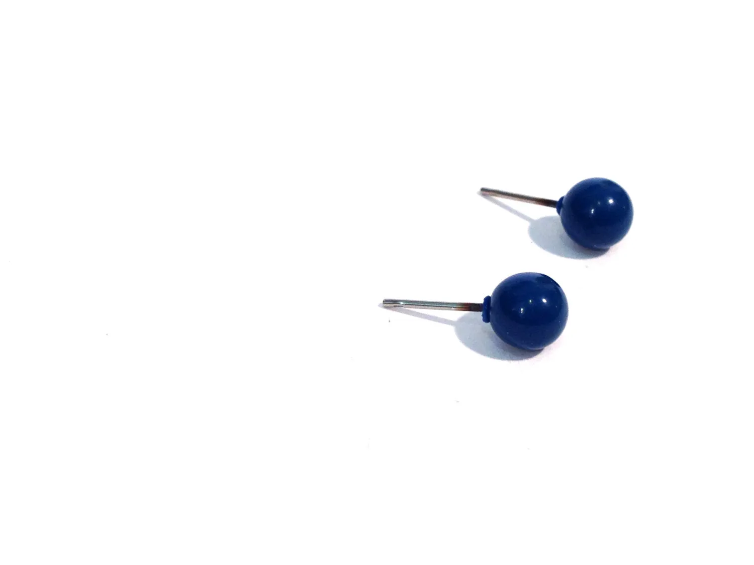 Tiny Blue Studs | Blue Stud Earrings | Aqua Blue Mini Dotties - lucite post stud earrings