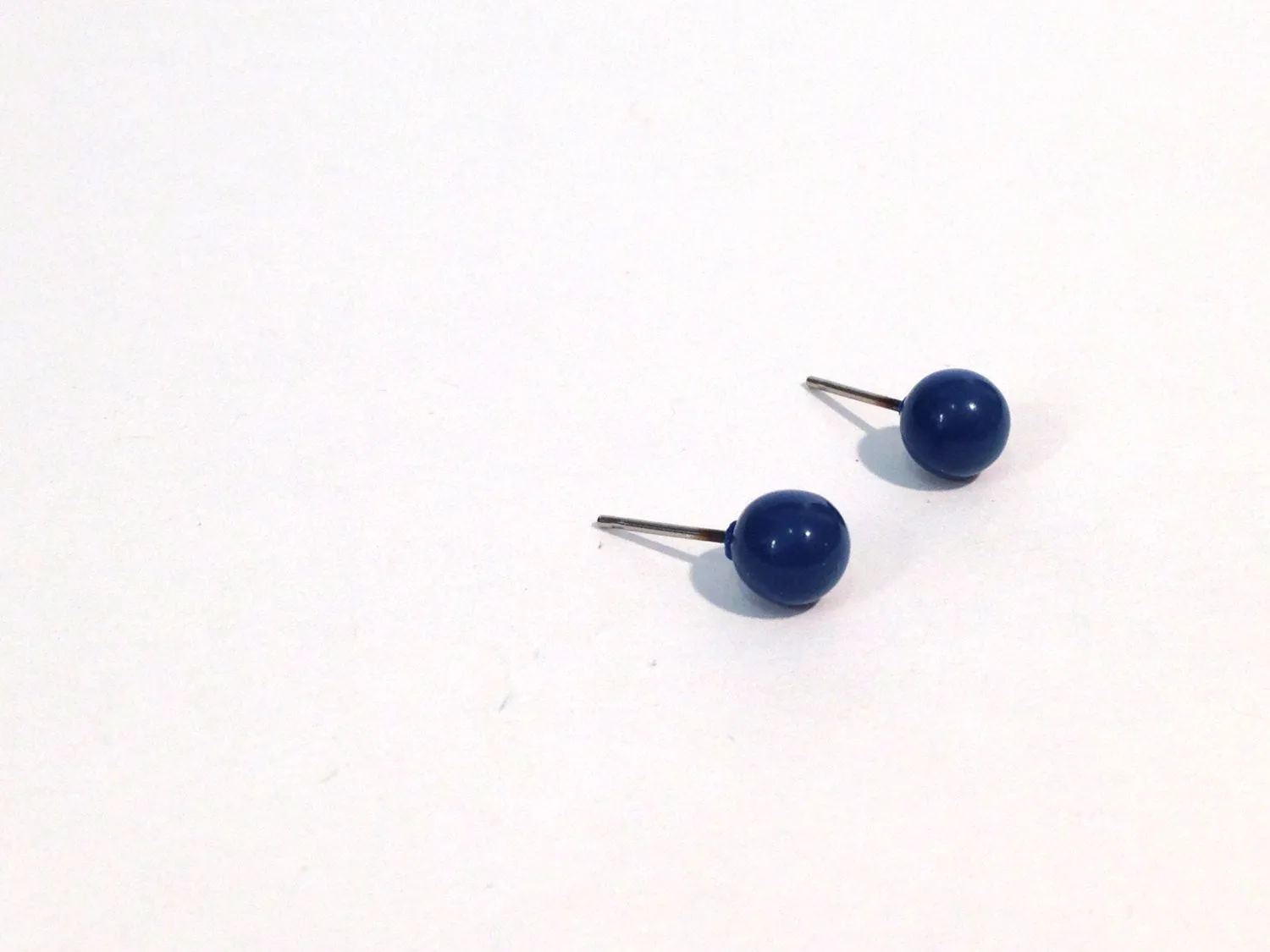 Tiny Blue Studs | Blue Stud Earrings | Aqua Blue Mini Dotties - lucite post stud earrings