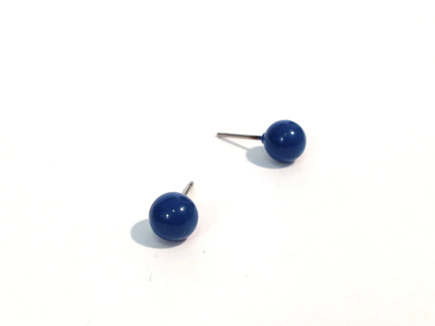 Tiny Blue Studs | Blue Stud Earrings | Aqua Blue Mini Dotties - lucite post stud earrings