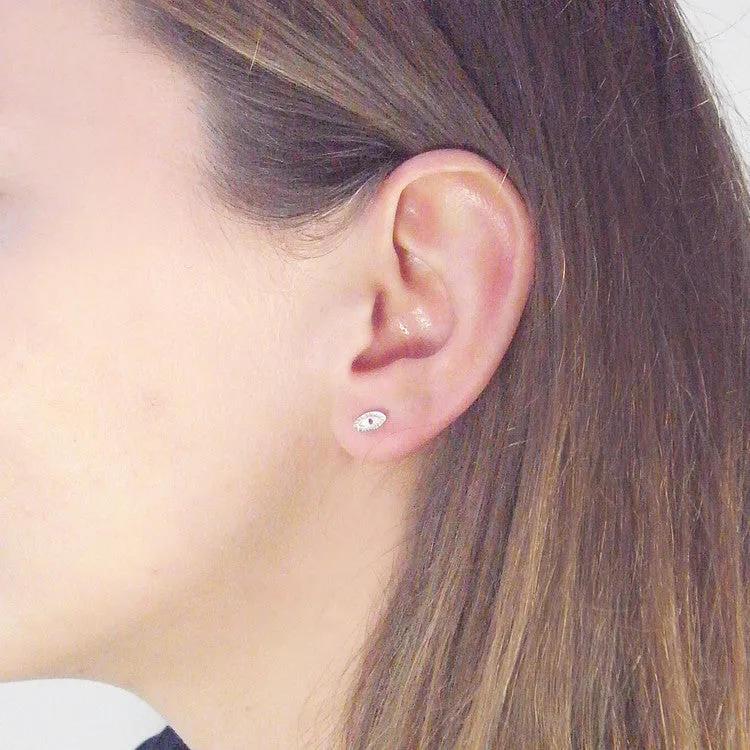 Tiny Eye Earrings Silver