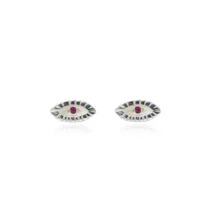 Tiny Eye Earrings Silver