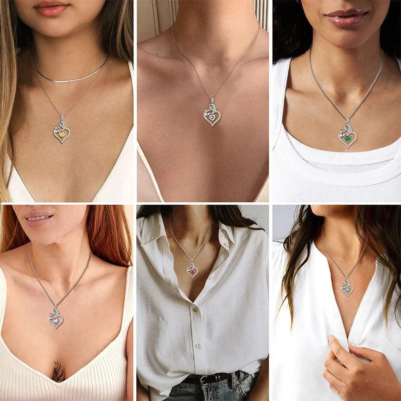 Tokyo Mart November Citrine Necklace Women Heart Birthstone Pendant Flower Rose Jewelry Birthday Gifts