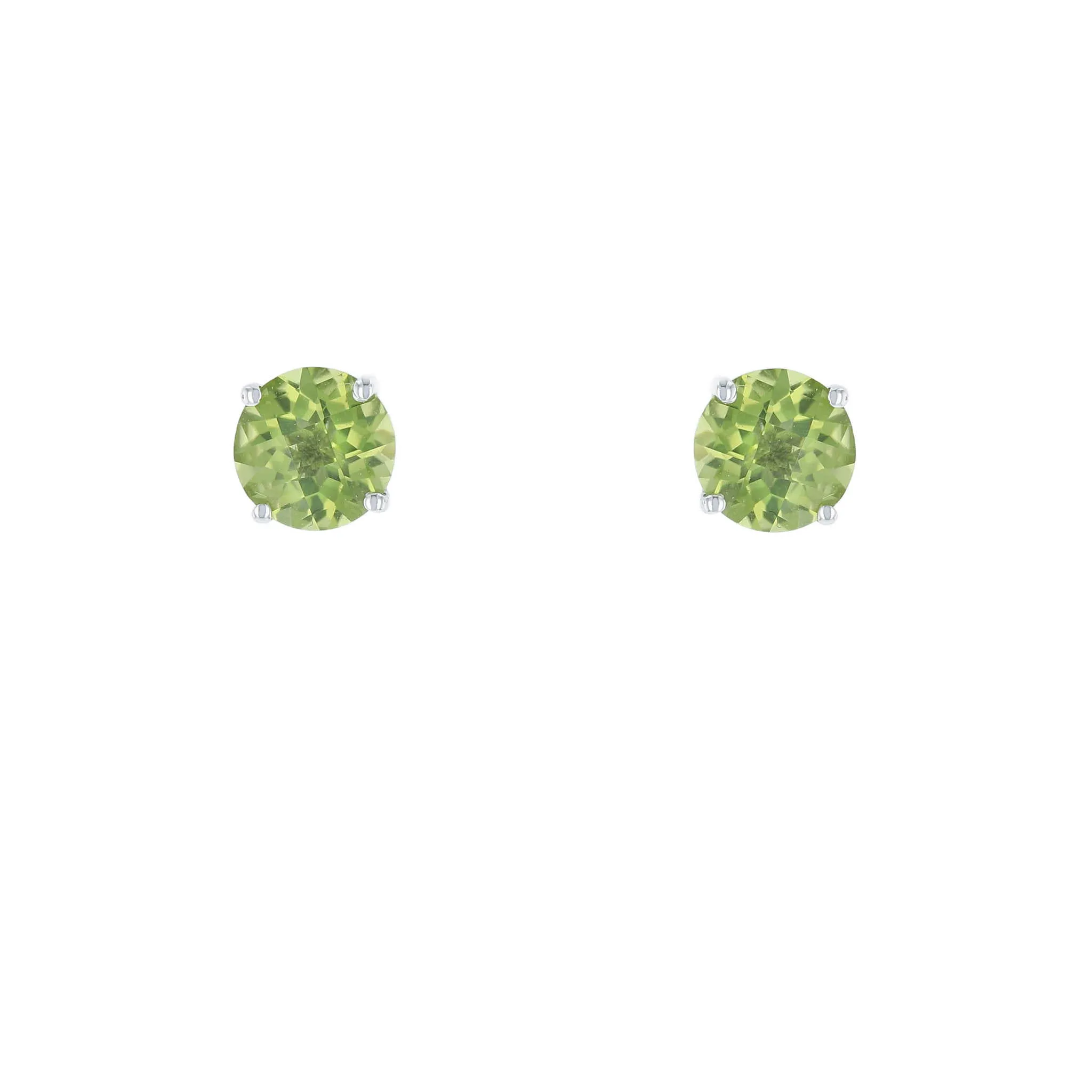 White Gold Peridot Stud Earrings