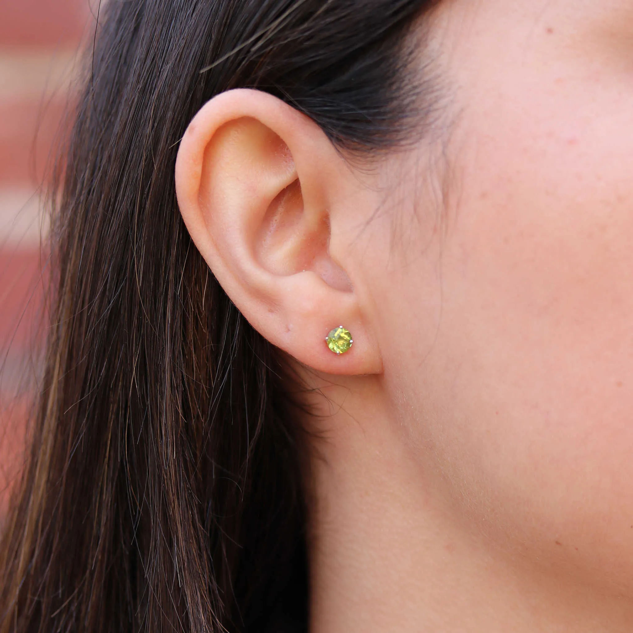 White Gold Peridot Stud Earrings
