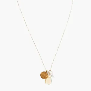 Zuri Enamel Charm Necklace White Mix
